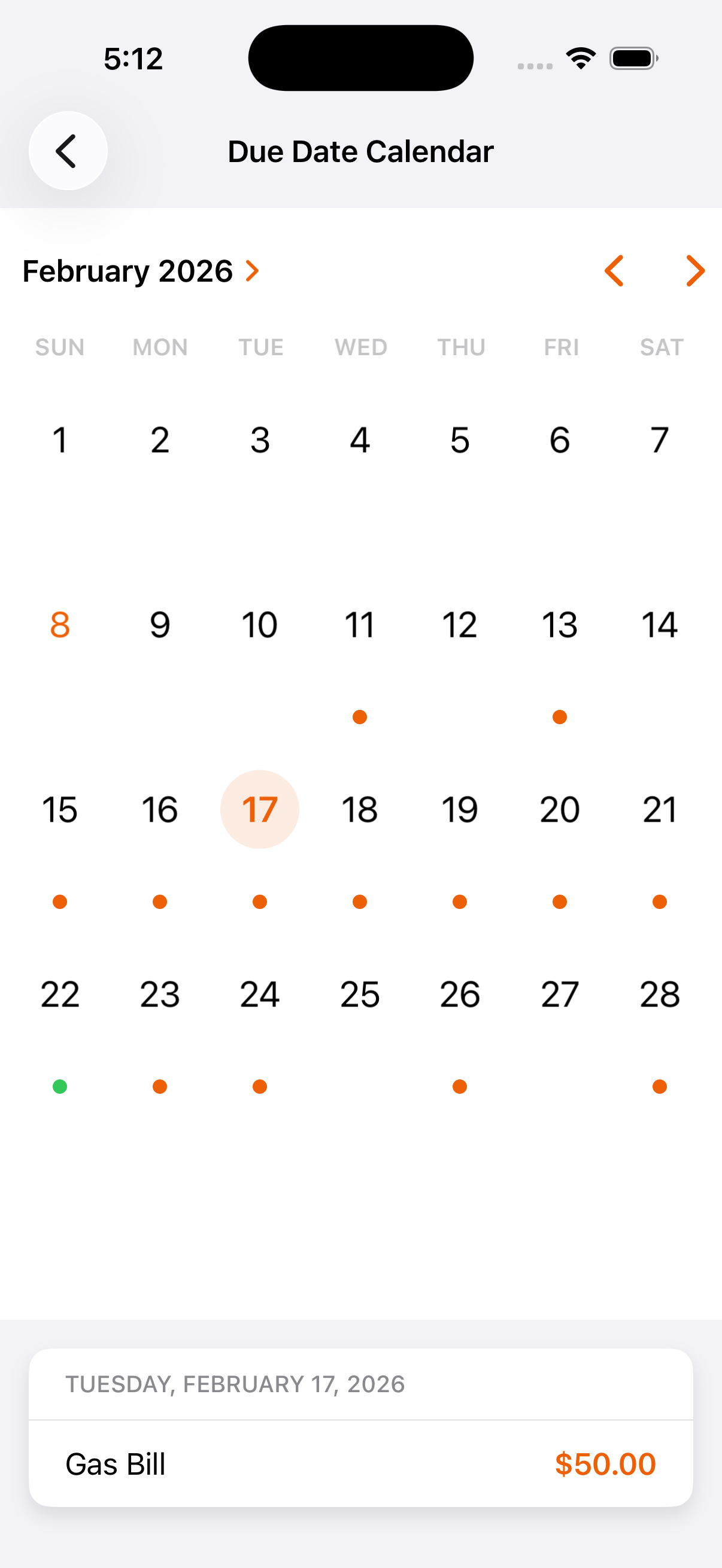 Calendar View